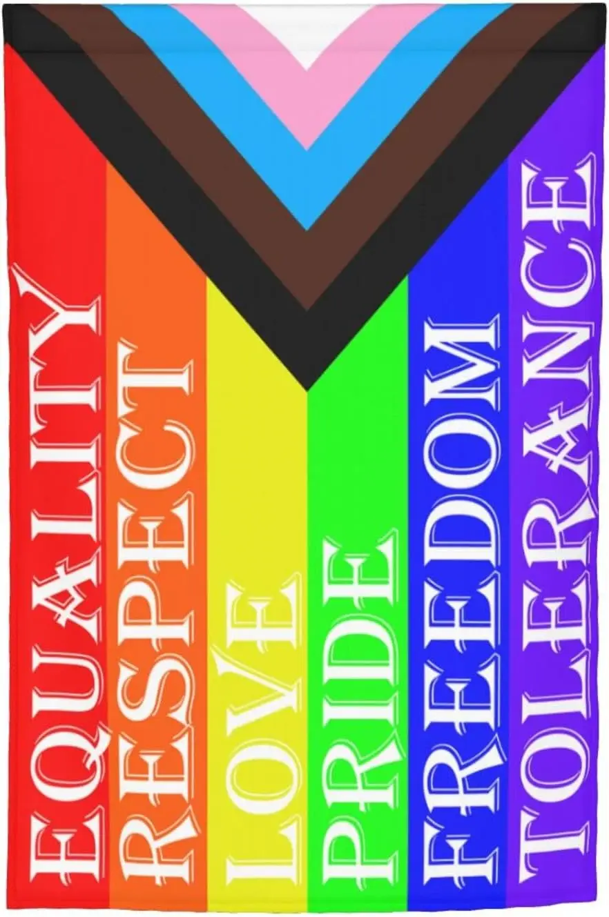 Pride Garden Flag 12x18 Inch Respect Tolerance Equality Freedom Love yard flags Home Outdoor Indoor Garden Home Decoration Banne