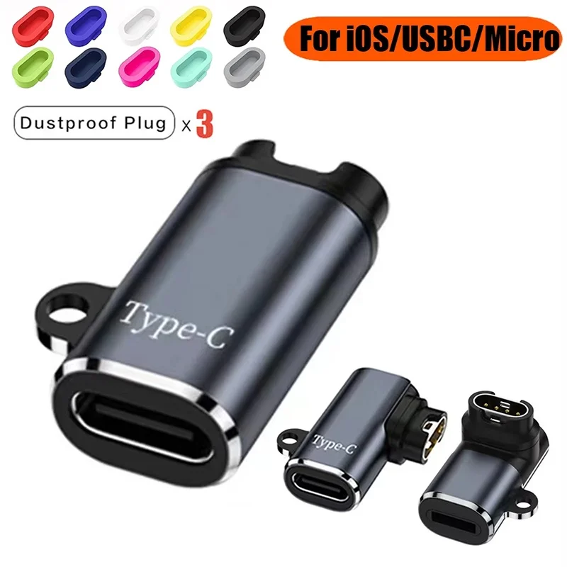 Tragbarer Typ-C/Micro-USB/8-Pin-Ladeadapter für Garmin Fenix 7 7S 7X 6 6S 6X 5 5S 5X Venu 2 2S Uhren-Ladekonverter