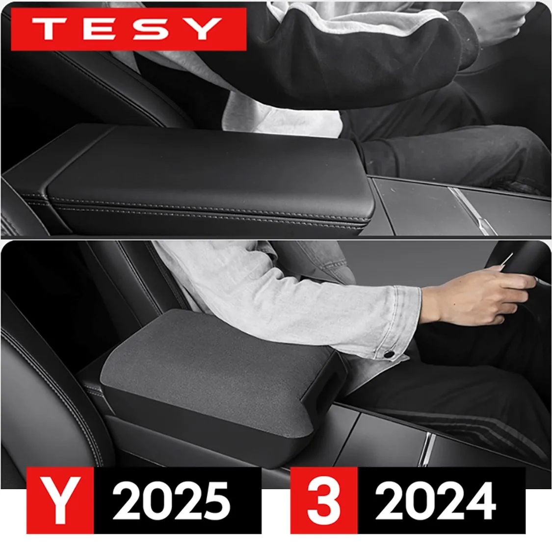 

Подлокотник на центральной консоли для хранения Tesla Model Y Juniper 2025 2026 Model 3 Highland Heightened Organizer Suede Pad Accessori