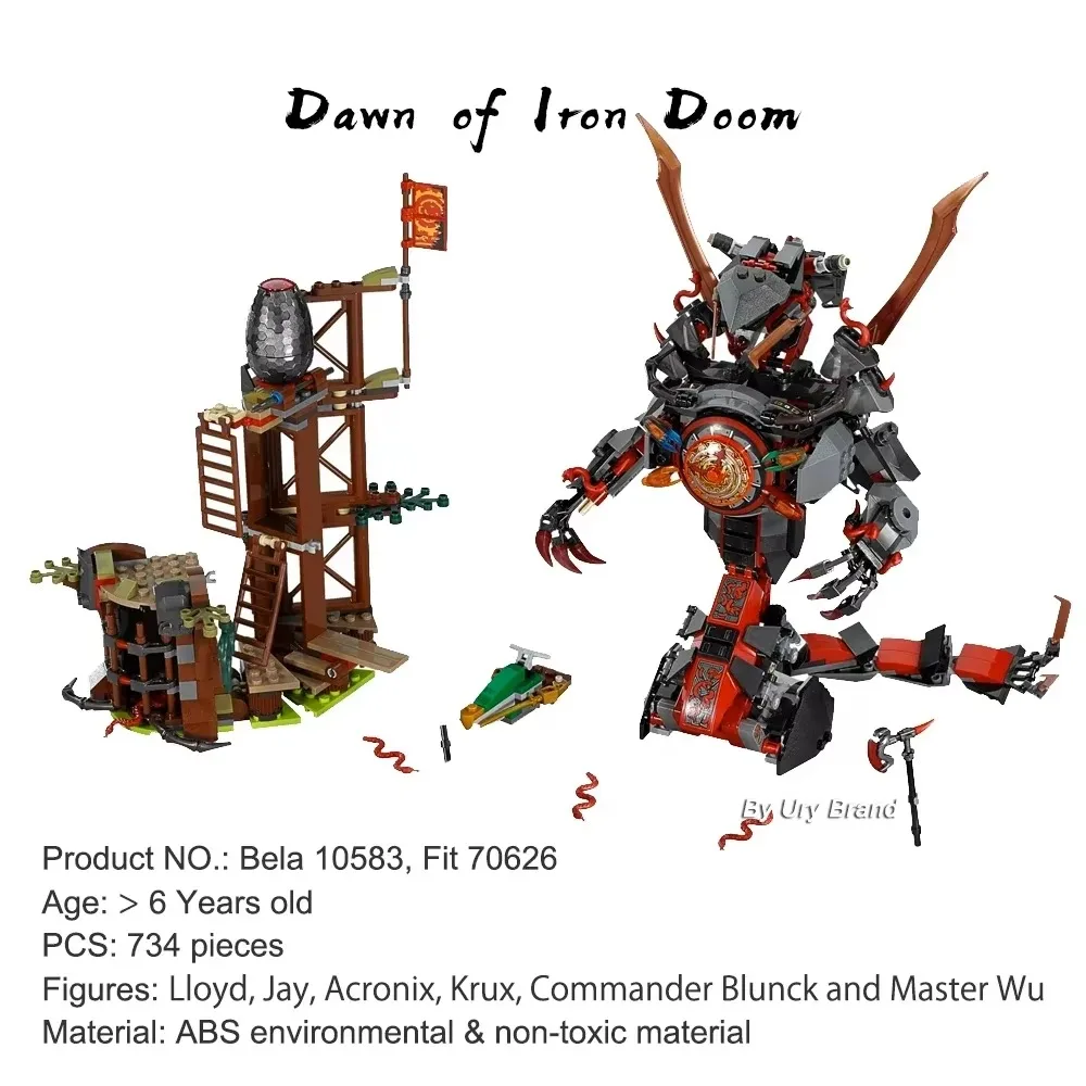 734 PCS Ninja Mini Figures Set Compatible Dawn of Iron Doom Building Blocks Toys for Kids Block