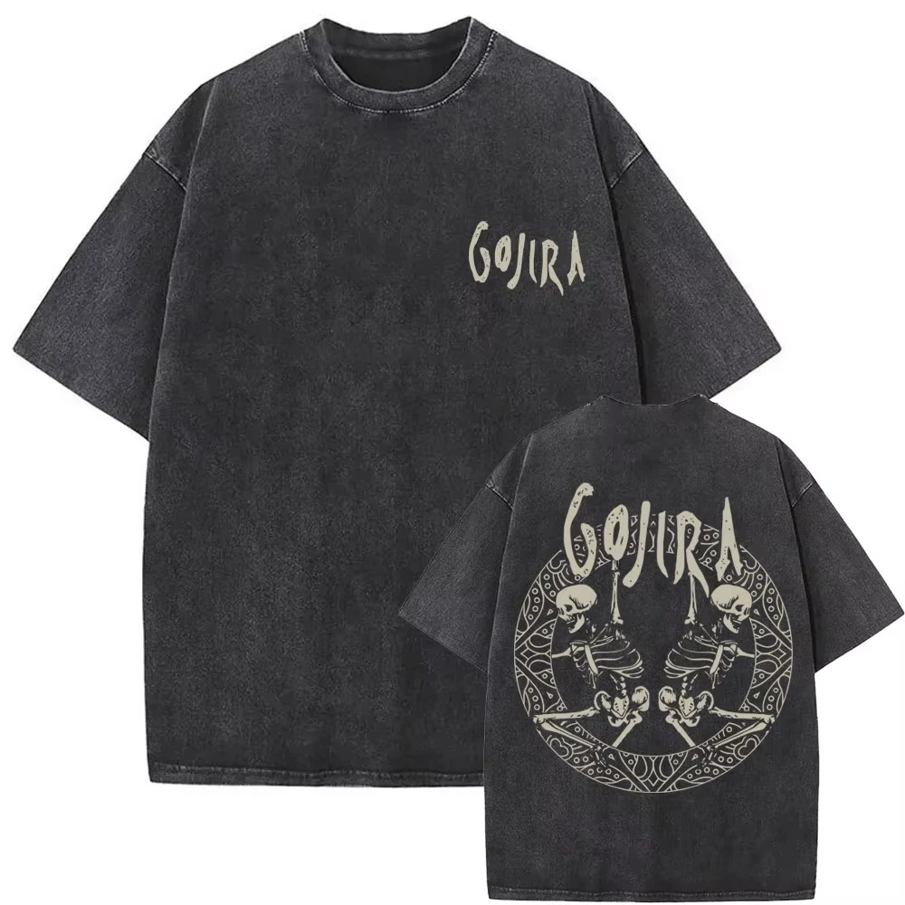 

Футболка с графическим принтом Gojira From Mars To Sirius Flying Whales, винтажная, с эффектом потертости, для мужчин и женщин, готическая, оверсайз, из чистого хлопка