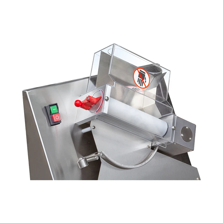 Automatische elektrische Pizzateig-Formpressmaschine, kommerzielle industrielle Krusten-Basismaschine, Aufroller