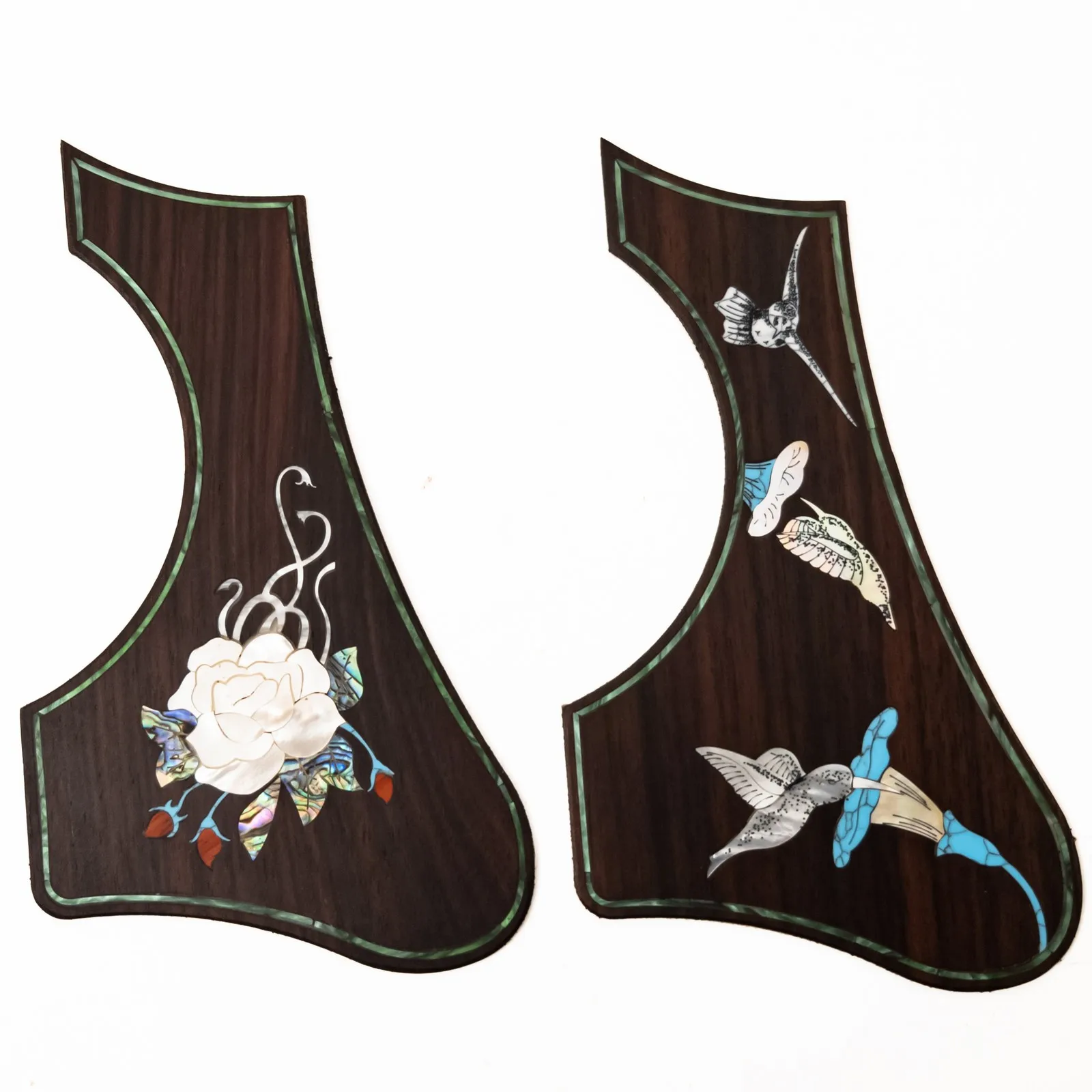 

Накладка для акустической гитары из палисандра с инкрустацией из морского ушка для большинства гитар диаметром 36–40 дюймов, самоклеящаяся накладка для защиты от царапин