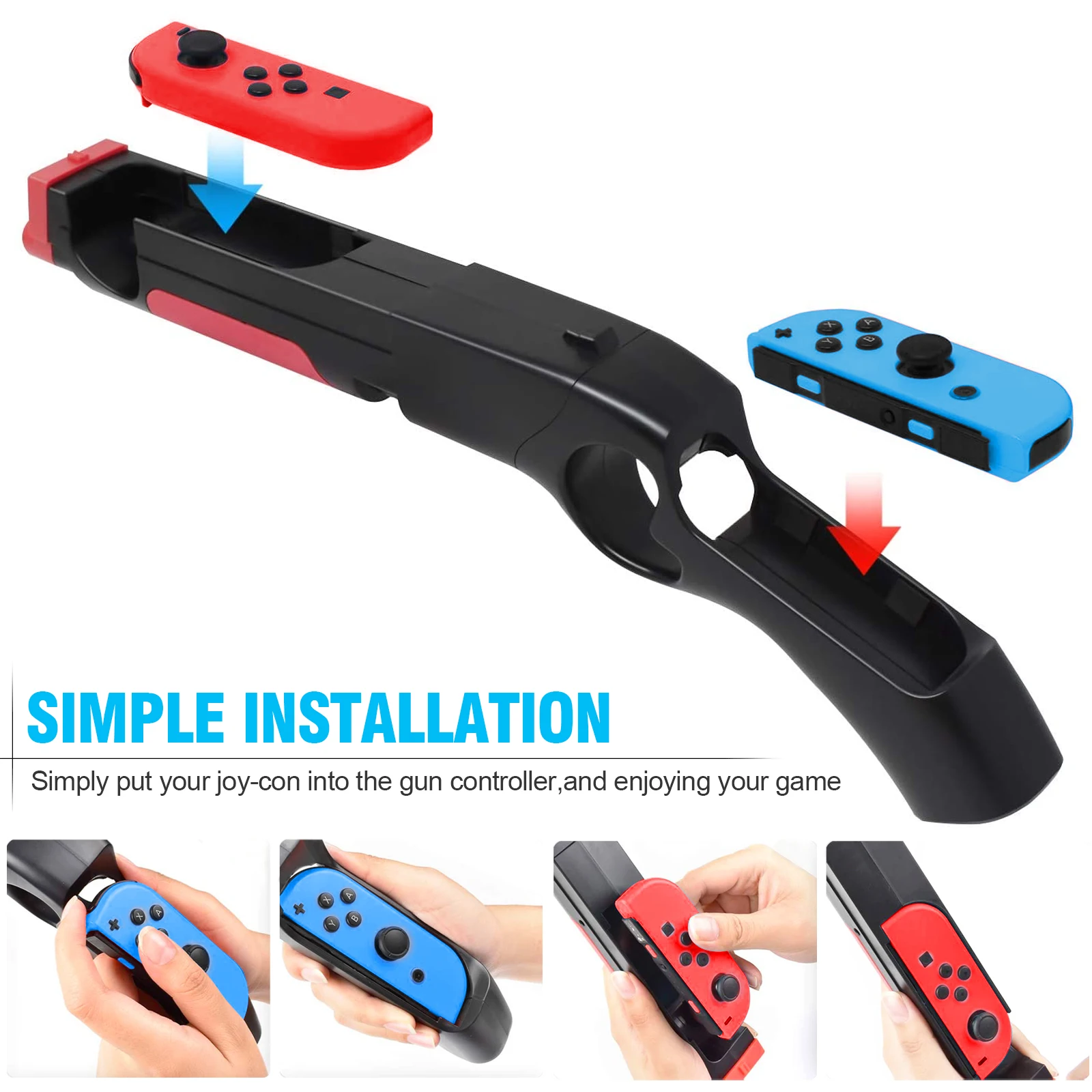 Imagem -06 - Controle para Nintendo Switch Joystick para Controle de Arma Compatível com Videogame ns Joy-con Acessórios e Jogos de Tiro