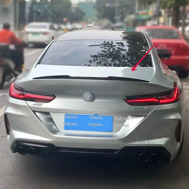 For BMW 8 Series G16 M8 4 Door 2018 2019 2020 2021 2022 Spoiler ABS Gloss Black /Carbon Look Rear Trunk Lip Spoiler Wing