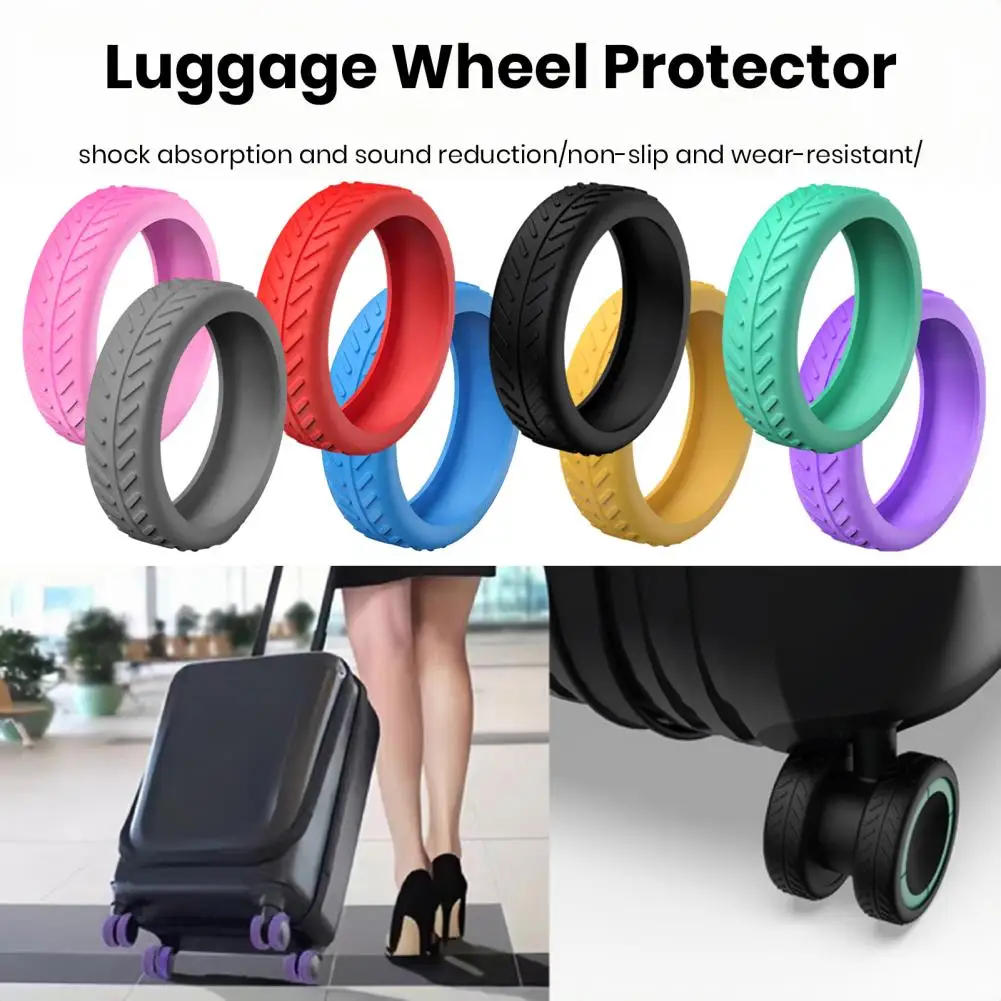 8Pcs 5cm-8cm Silicone Wheel Protectors Flexible Noise Reducing Suitcase Wheel Covers Castor Sleeves For Luggage Castor Sleeve