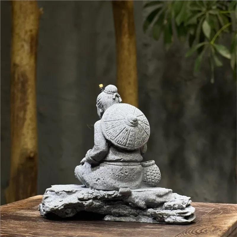 2025 New Chinese Retro Nostalgic Fishing Figure Ornament Home Fish Tank Tea Table Fishing Old Man Ancient Style Ornament LI359