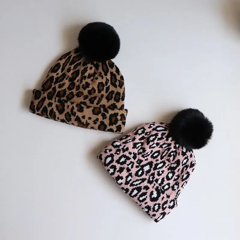 Girl Boy Hat Autumn Winter New 2024 Retro Baby Leopard Print Sweet Lovely Head Cap Casual Simple Fashion Sweet Korean Vintage