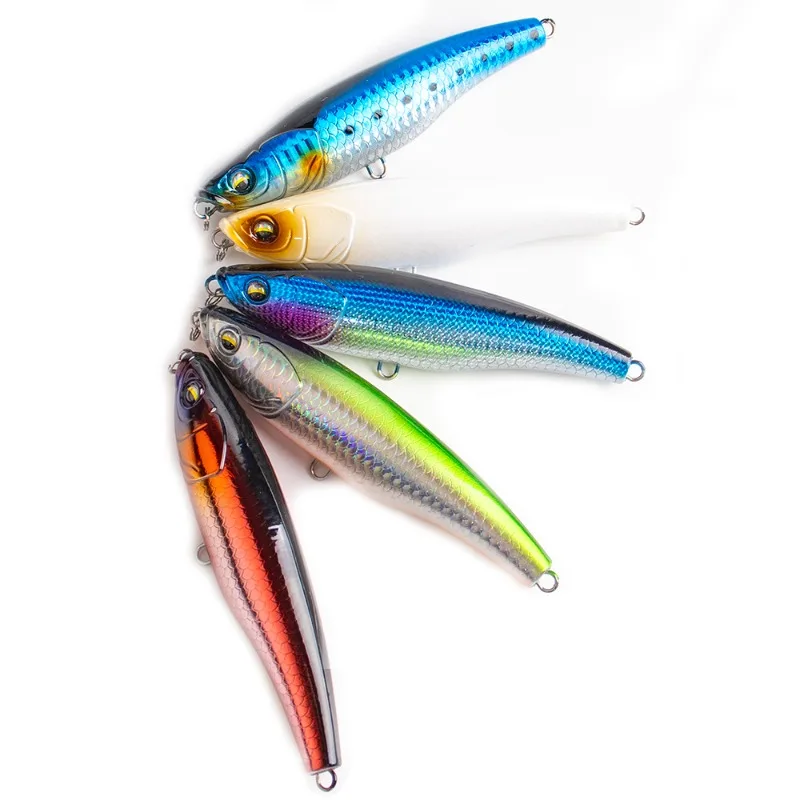 ALASICKA ABS البلاستيك قلم رصاص كبير غرق للتصيد البحري نوع الغرق الاصطناعي بطيئة غرق الطعم الثابت مشرق القصدير هوك واحد #6