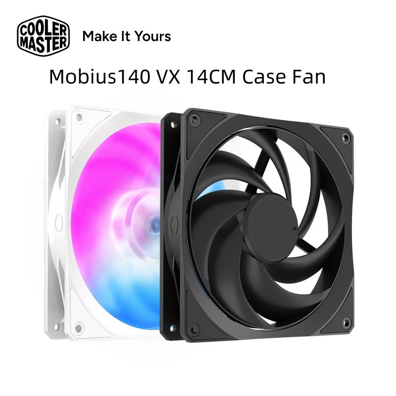 CoolerMaster Mobius140 VX 14CM Computer Case Fan LDB Bearing 140mm 4PIN PWM Silent Desktop Computer Performance Cooling Fan