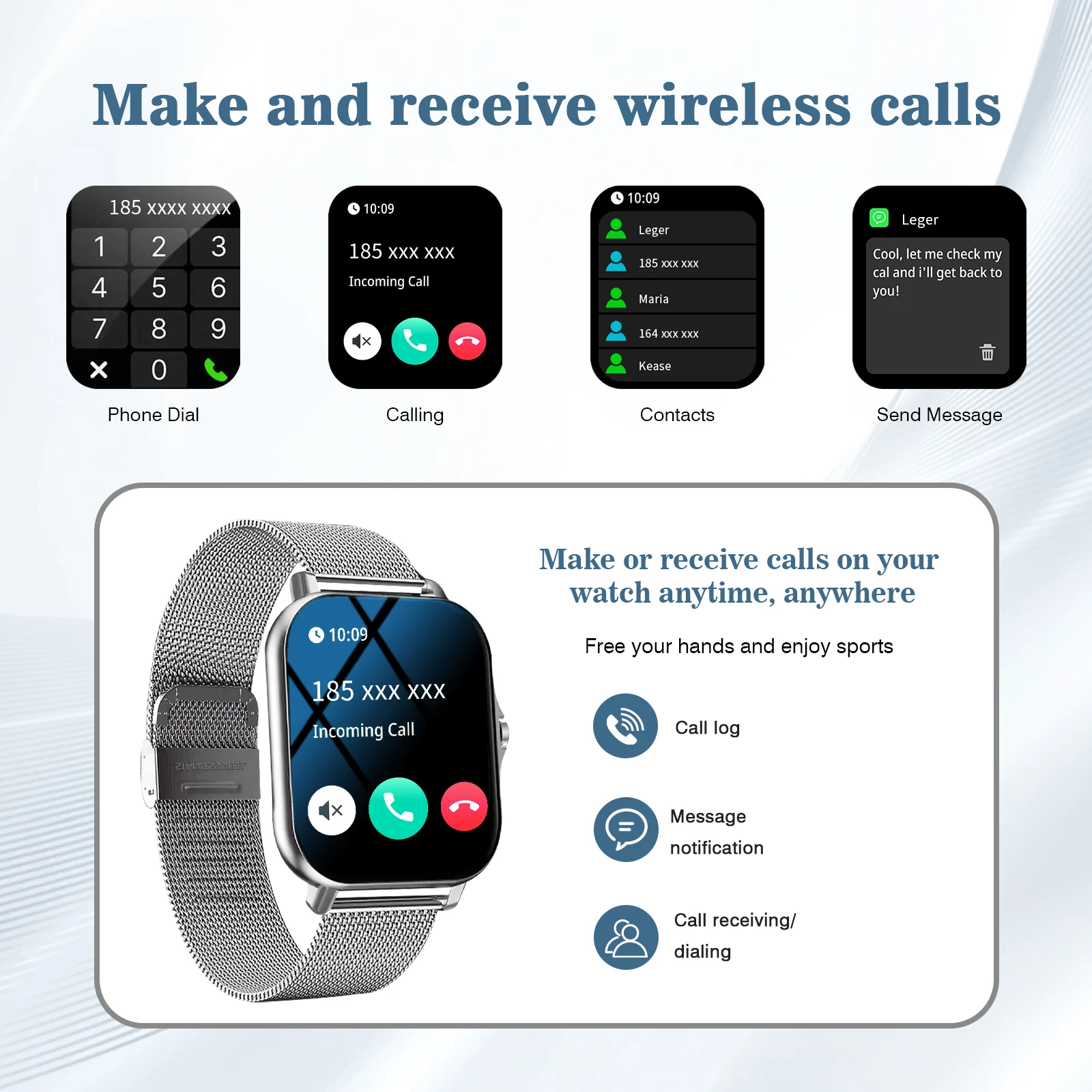 The latest smart watch in 2025, unisex, sports smart watch, supports wireless calls, sports fitness, Android iOS mobile phones