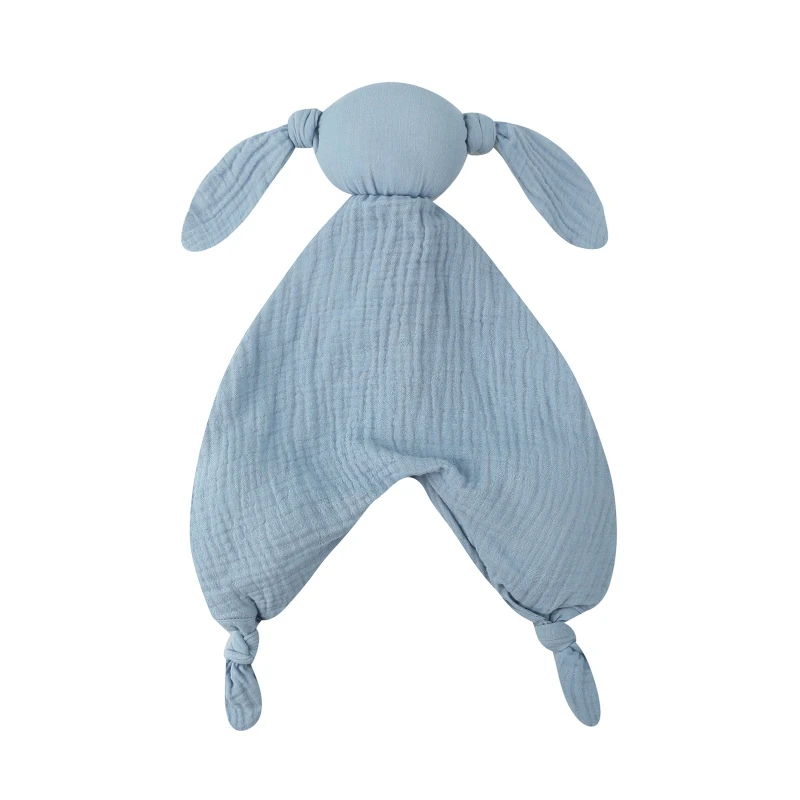 Soft Cotton Muslin Baby Bib Stuffed Rabbit Doll Newborn Appease Towel Security Blanket Baby Sleeping Cuddling Towel Face Cloth