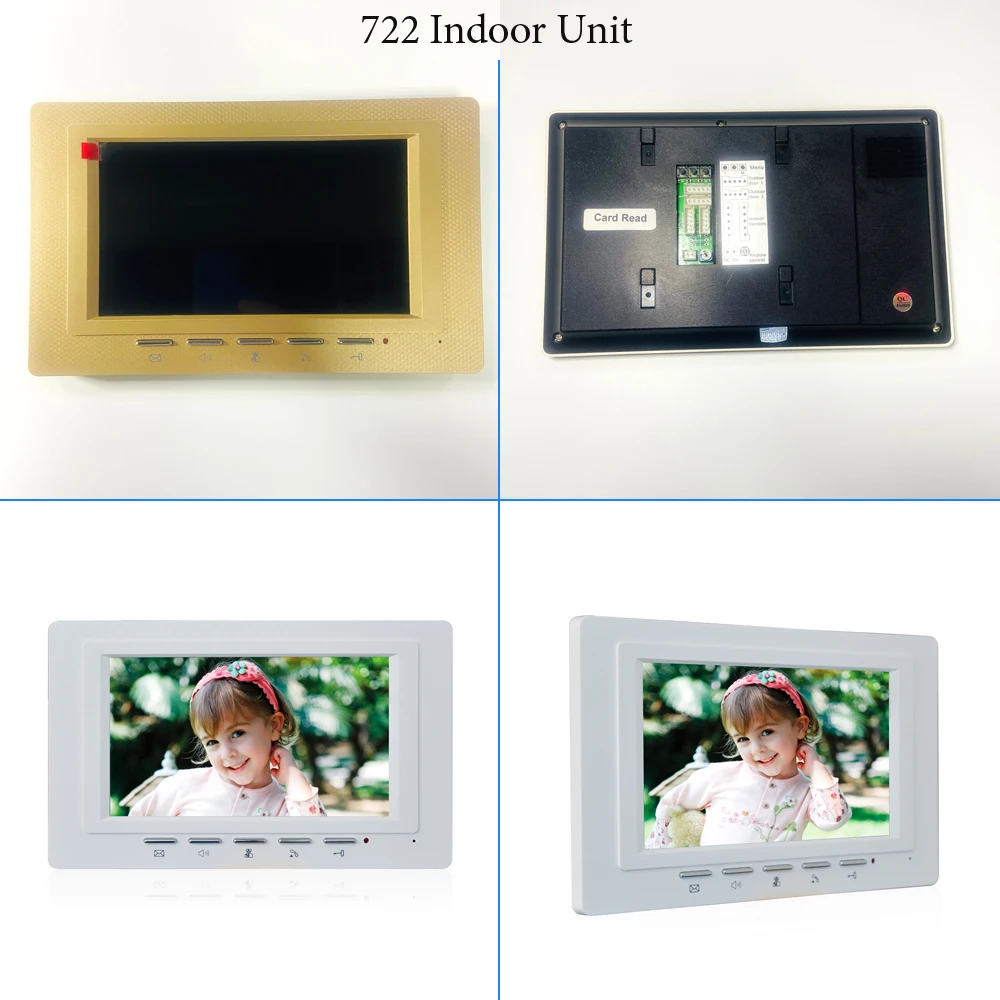 Home Use Video Door Phone Wire Intercom System 7" LCD Color Screen Waterproof Camera Door Bell Ringtone Talk Back for Visitor