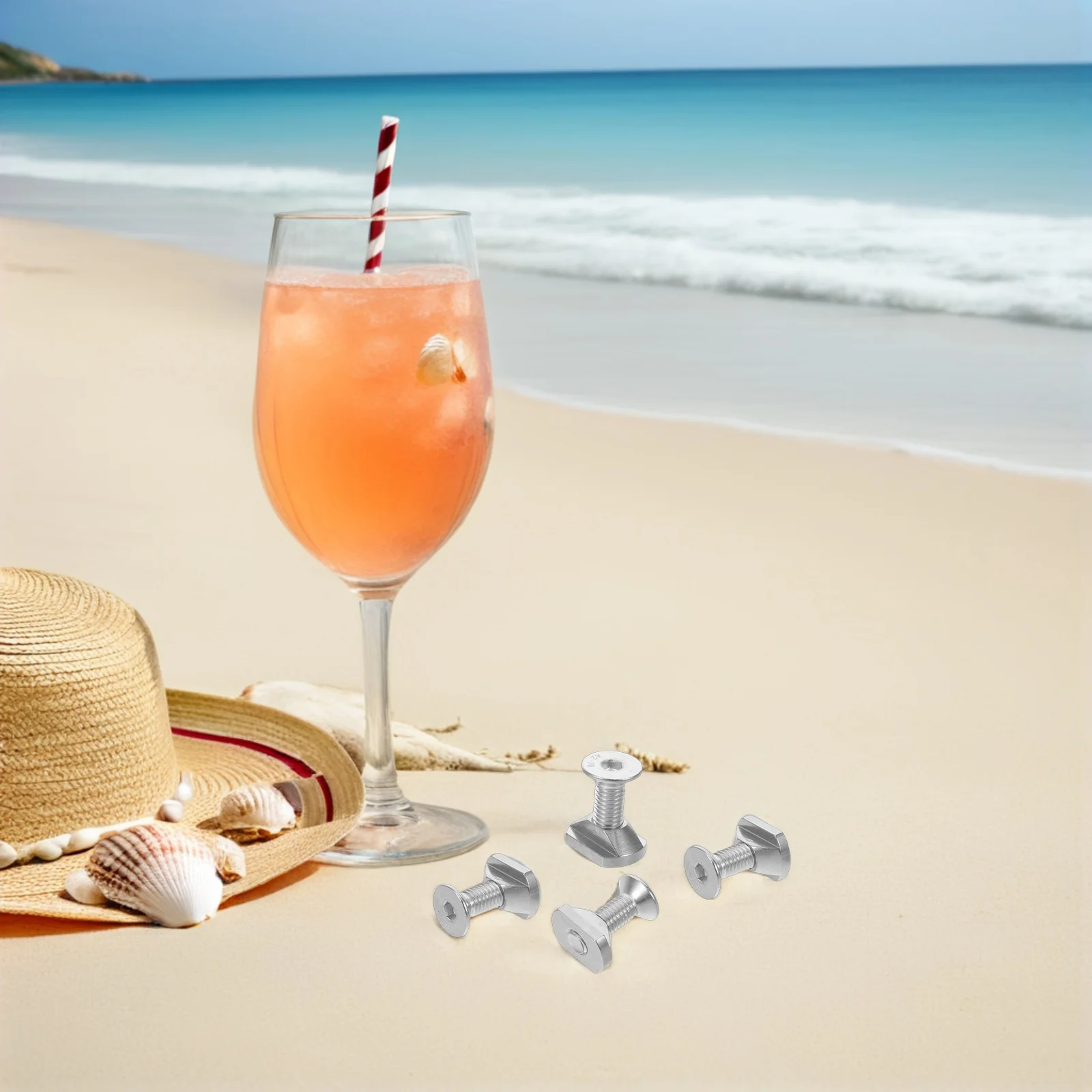 

4pcs Screw Kit: M6 Stainless Steel T-Nuts Screws For Hydrofoil Board Sliding Nuts Surfboard Foil Tracks Wing Sup