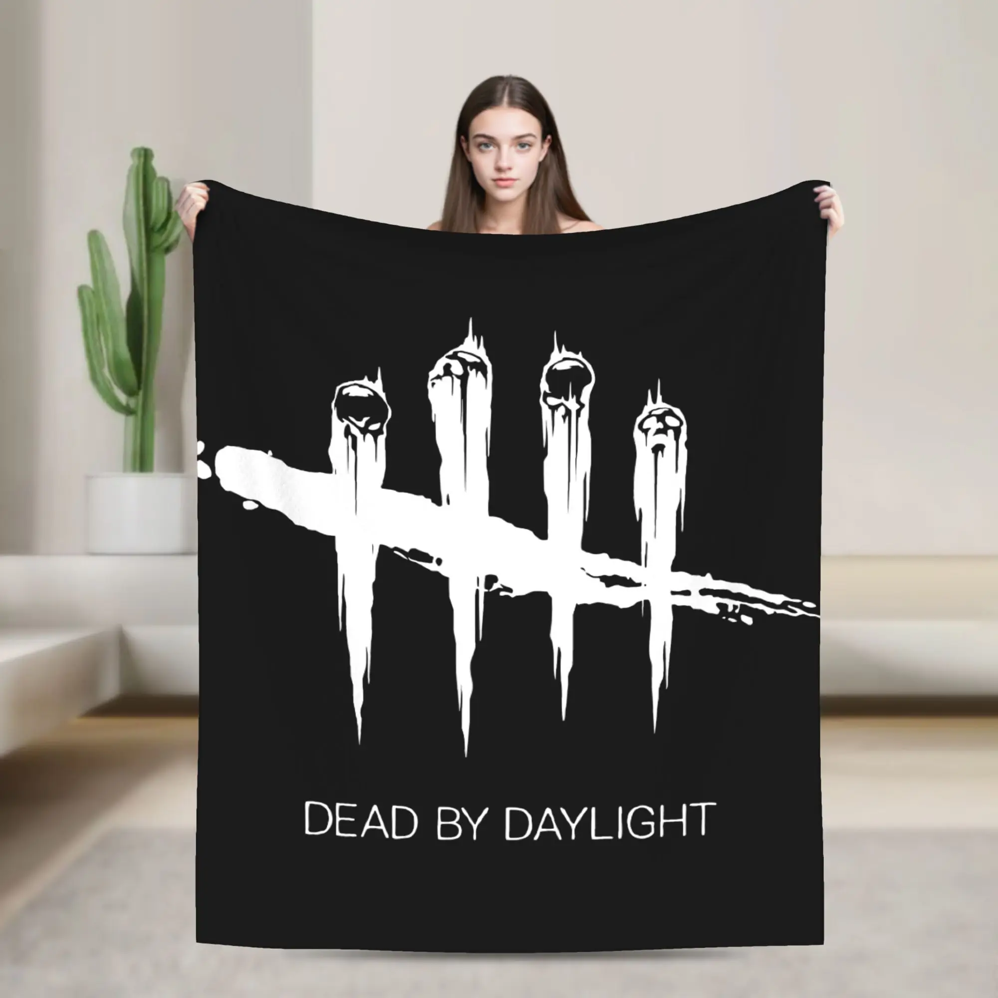 

Deads by Daylights Blanket Horror Killers Game Dbd Flannel Novelty Breathable Throw Blankets for Bedspread Decoration,