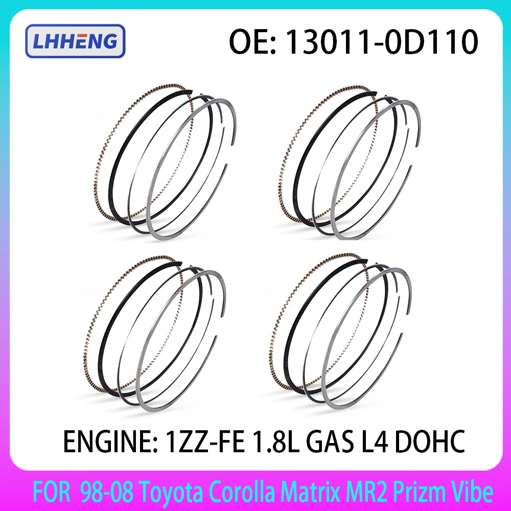 

1ZZFE Piston Rings Fit For 98-08 Toyota Corolla Matrix MR2 Prizm Vibe CELICA COROLLA MATRIX SPYDER 1.8L 1.8 L T 13011-0D110