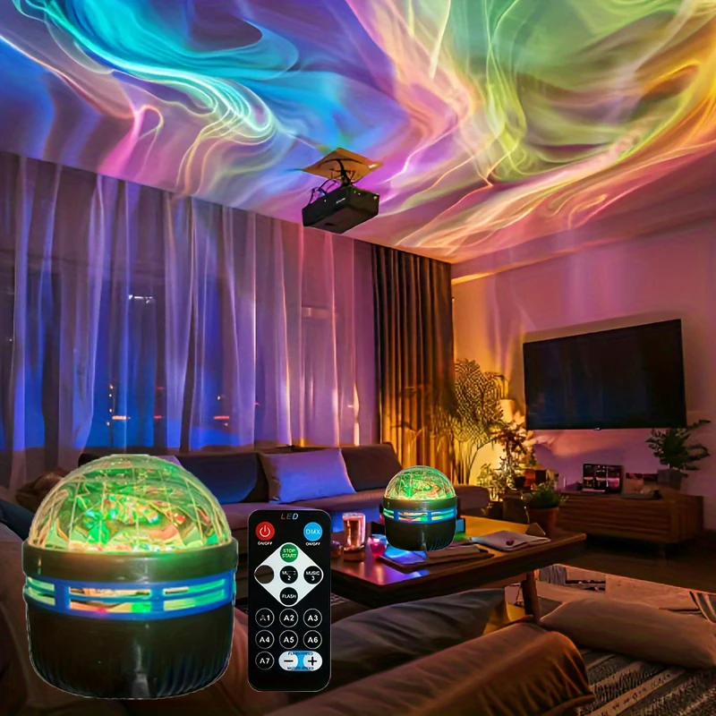 LED Night Light Remote Starry Sky Light RGB Galaxy Starry Sky Light RGB 7Modes USB Plug-in for Kids Room Party Decor Auto Rotate