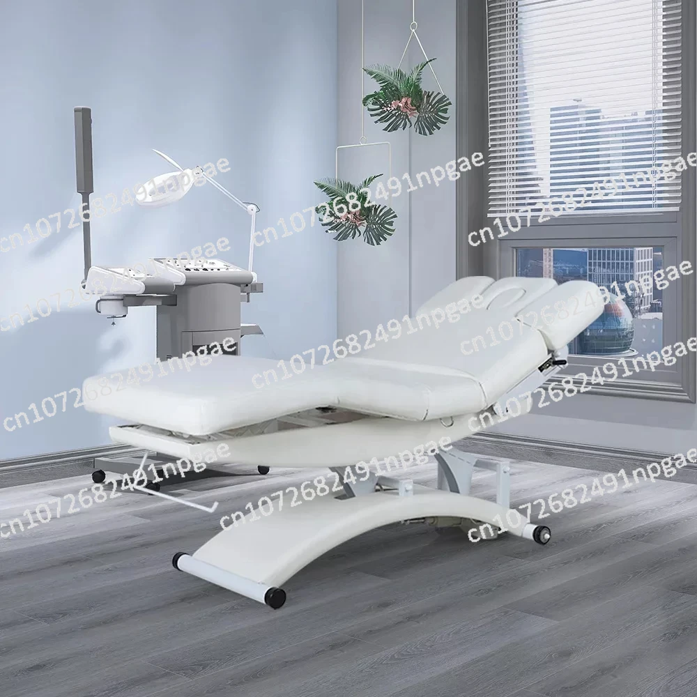 New White Esthetician Therapy Spa Treatment  3 Electric Motor Extension Lash Facial Table De Massage Bed