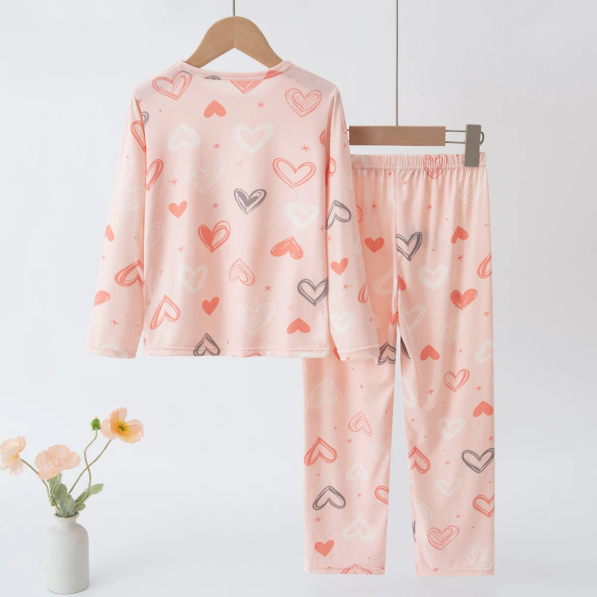 2-teiliges Kinder-Set für alle Jahreszeiten, langärmelige Hose mit niedlichen Mustern, farbenfroh, modisch, lässig, bequem, schweißabsorbierend, für Mädchen – Detail 6