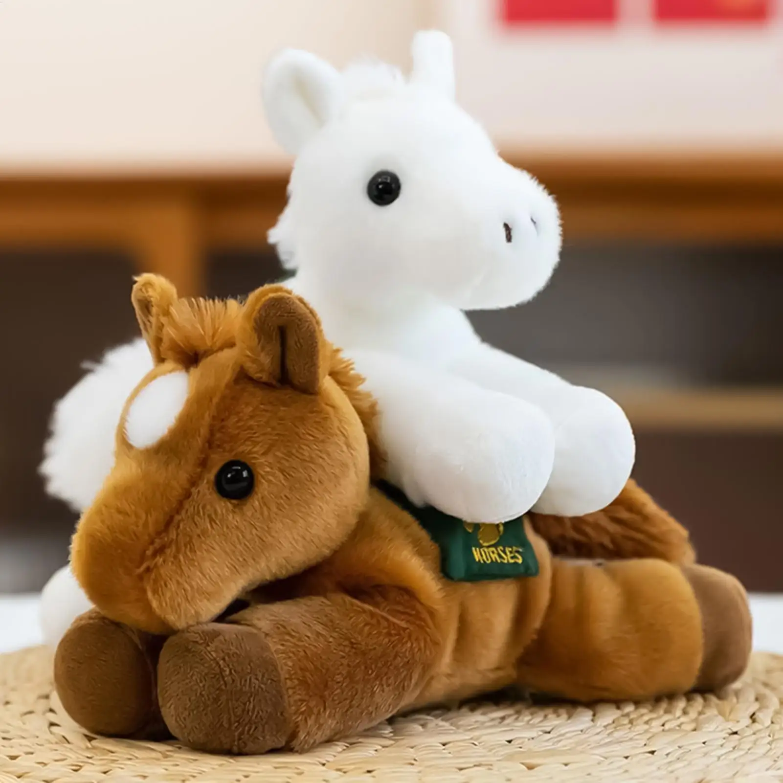 

21CM Cute Mascot Plush Toys Stuffed Horse Home Decor Cartoon Animal Horse Children Kids Girls Shooting Props Birthday Gifts