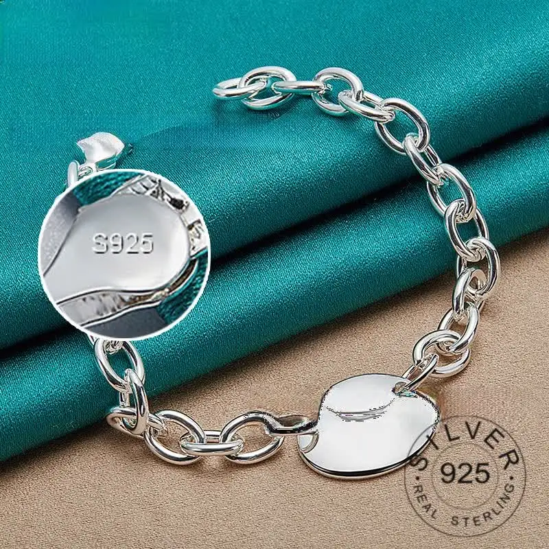 

Изысканный однотонный браслет-цепочка серебряного цвета, модный шарм для женщин и мужчин, однотонные круглые свадебные Милые простые модели, ювелирные браслеты