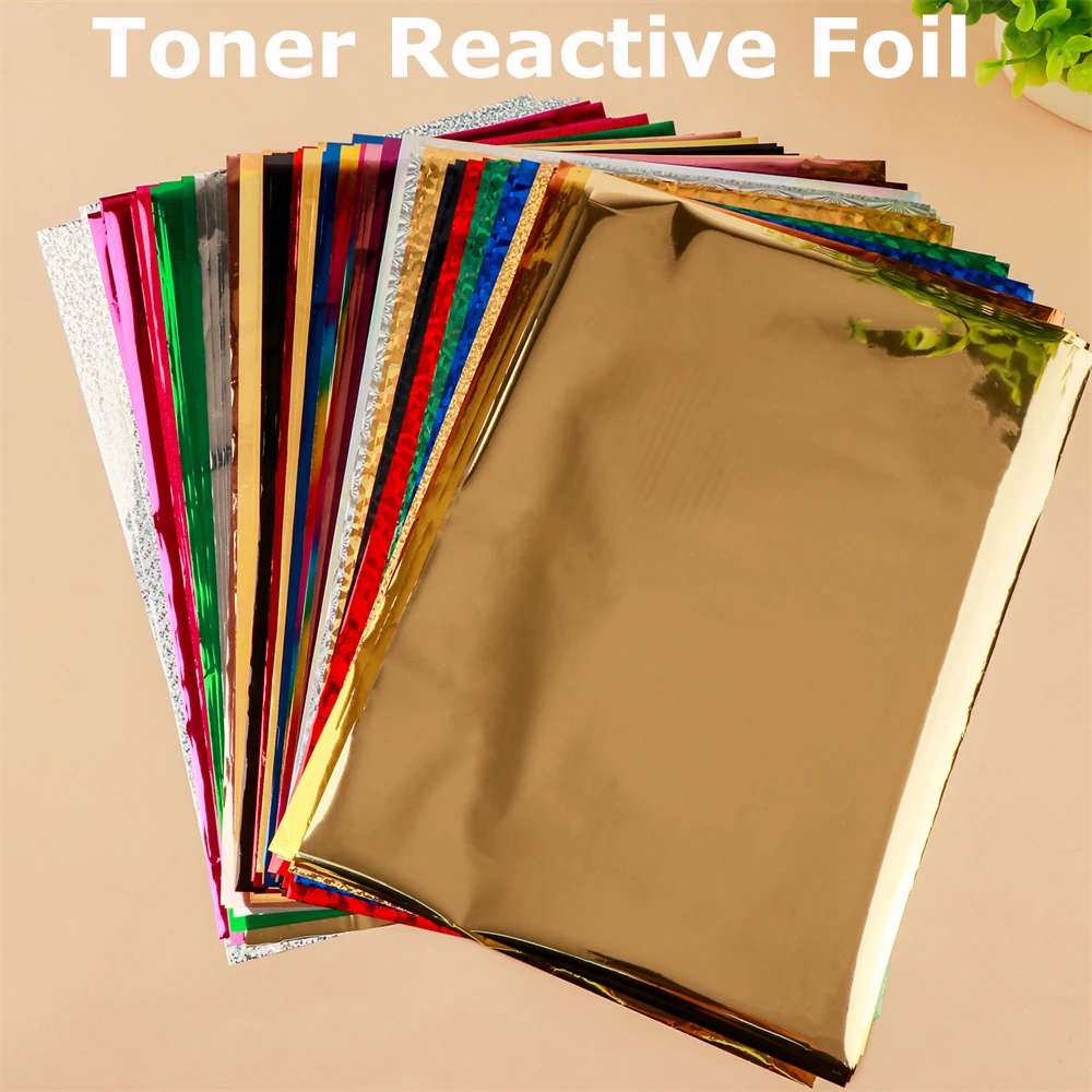 100Pcs Toner Reactive Foil By Laser Printer and Laminator for Toner Foiling Diy Paper Cards Stickers Decor Labels Printing 2024