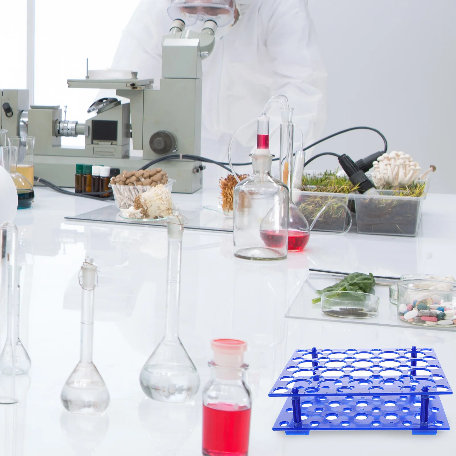 1 Stück Röhrenhalter-Rack, langlebiges Labor, verdicktes Design, passend für 15 ml 50 ml Röhrchen, ideal zum Organisieren von Röhrenregalen