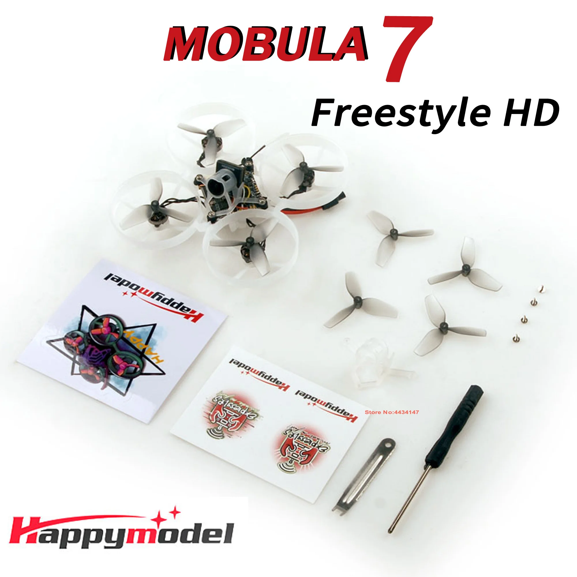 Happymodel Mobula7 1S Freestyle HD 75mm Brushless Whoop Built-in 720p60 HD Gyroflow HDZero AIO5 For FPV Micro Whoop Drone