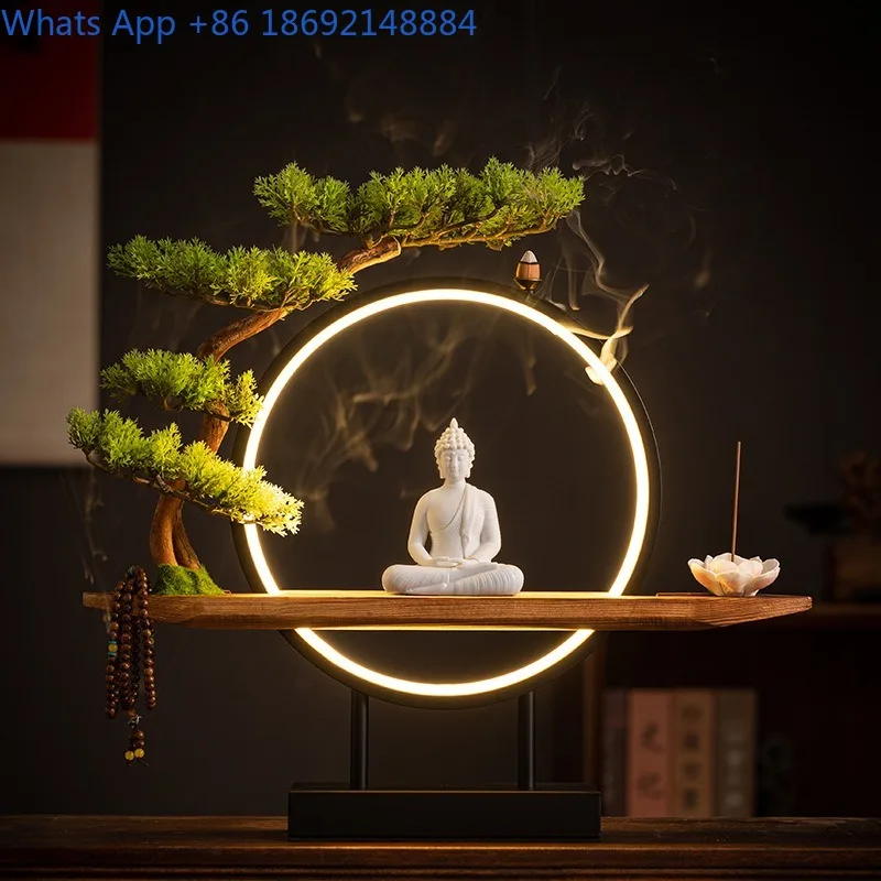 

New Chinese Zen Style Buddha Figurine Home Living Room Entrance Tabletop Creative Soft Decoration Ornament