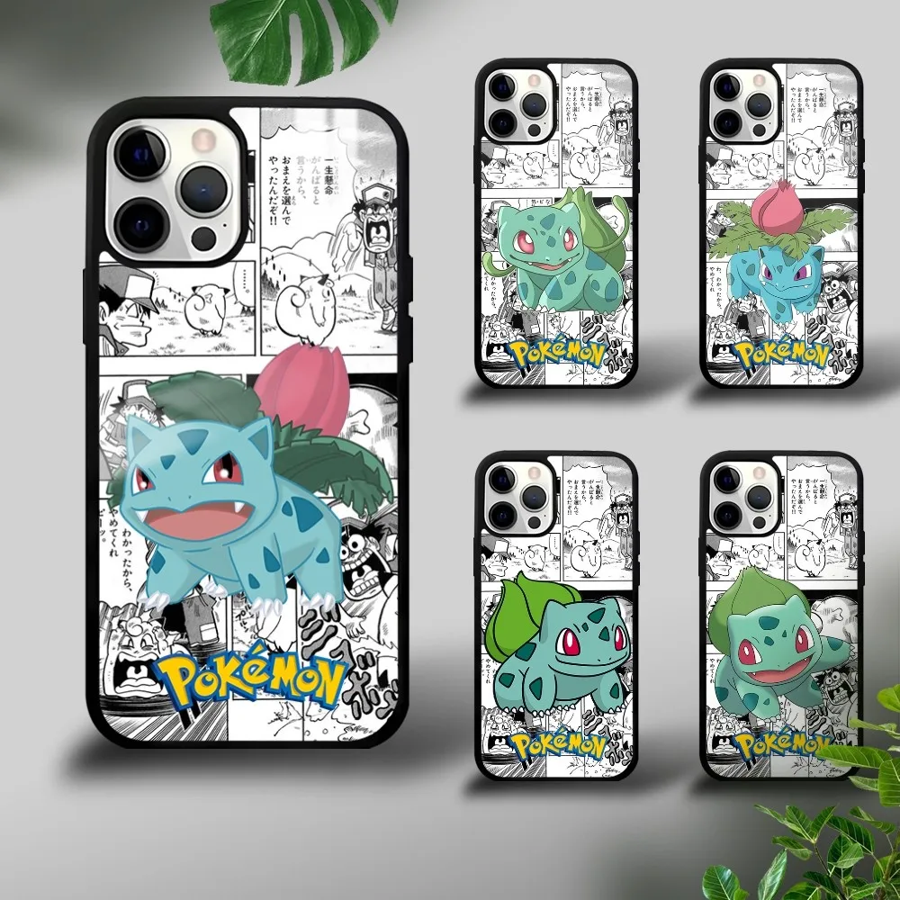 Funny Cartoon Bulbasaur Phone Case For iPhone 16 15 14 13 12 11 Pro Xs Max Mini Plus Celulares Hard Funda