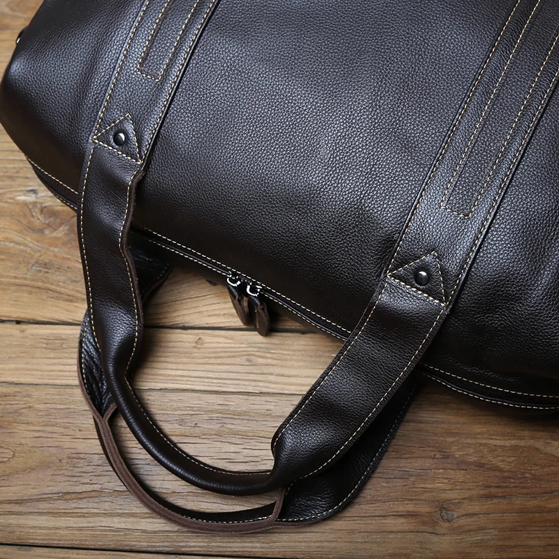 NZPJ Vintage Leder Männer Reisetasche Natürliche Rindsleder Handtasche Lässig Schulter Messenger Computer Tasche Große Kapazität Gepäck Tasche – Detail 11