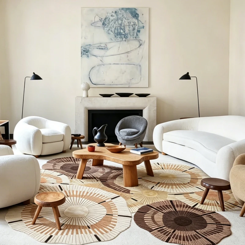 Irregular Shape Living Room Decoration Plush Carpet Large Area Rugs for Bedroom Fluffy Soft Lounge Floor Mat Thick Washable Rug