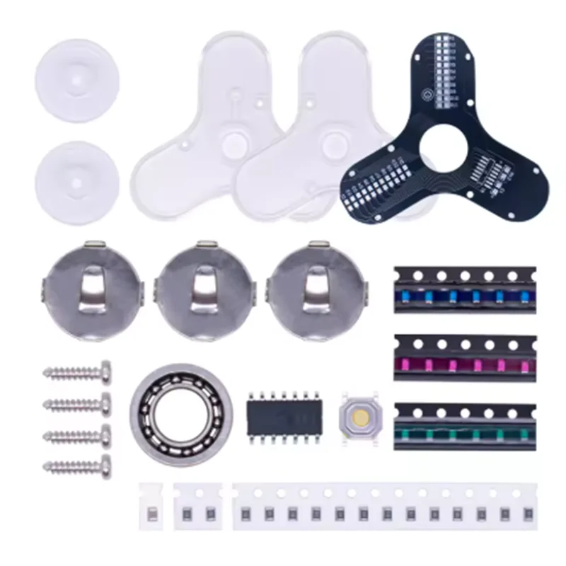 DIY Electronic Kit LED Fingertip Gyro POV Rotation Colorful Diode Luminous Fidget Spinner SMD Soldering Training Gyroscope Kit