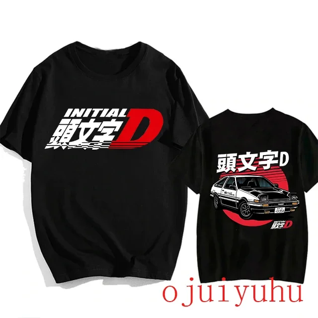 AE86 Funny Harajuku Manga T Shirt Japanese Anime Cartoon Gothic Summer Tops Initial D EU Size T-Shirt Men Graphic Tee Shirt Male