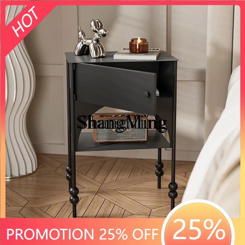 

SM small apartment sofa side few household simple black narrow side cabinet retro personalized shelf
