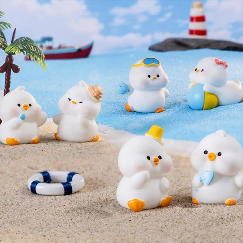 

Cute Duck Miniature Figurines Craft Micro Landscape Ornament Car Interior Accessories Home Desktop Decoration Duck Doll Toy Gift