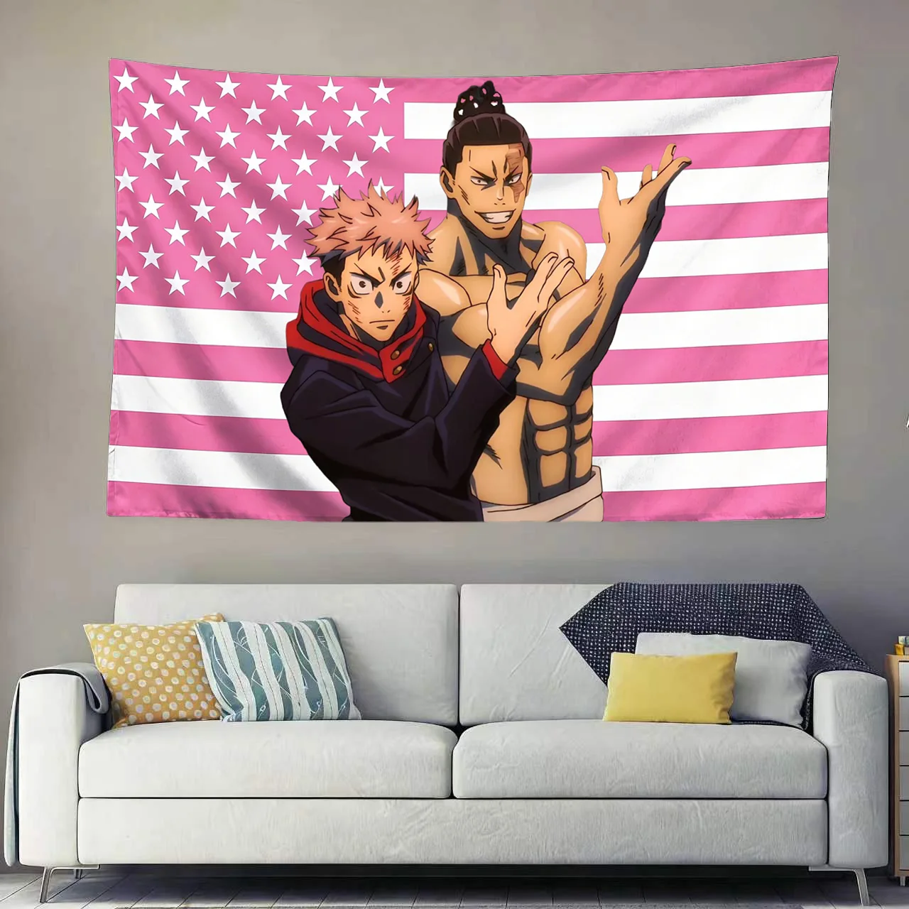 Jujutsu Kaisen Aoi Todo Itadori Unjust Game Tapestry Anime Fan Wall Hanging Aesthetic Background Cloth For Bedroom Dorm Room