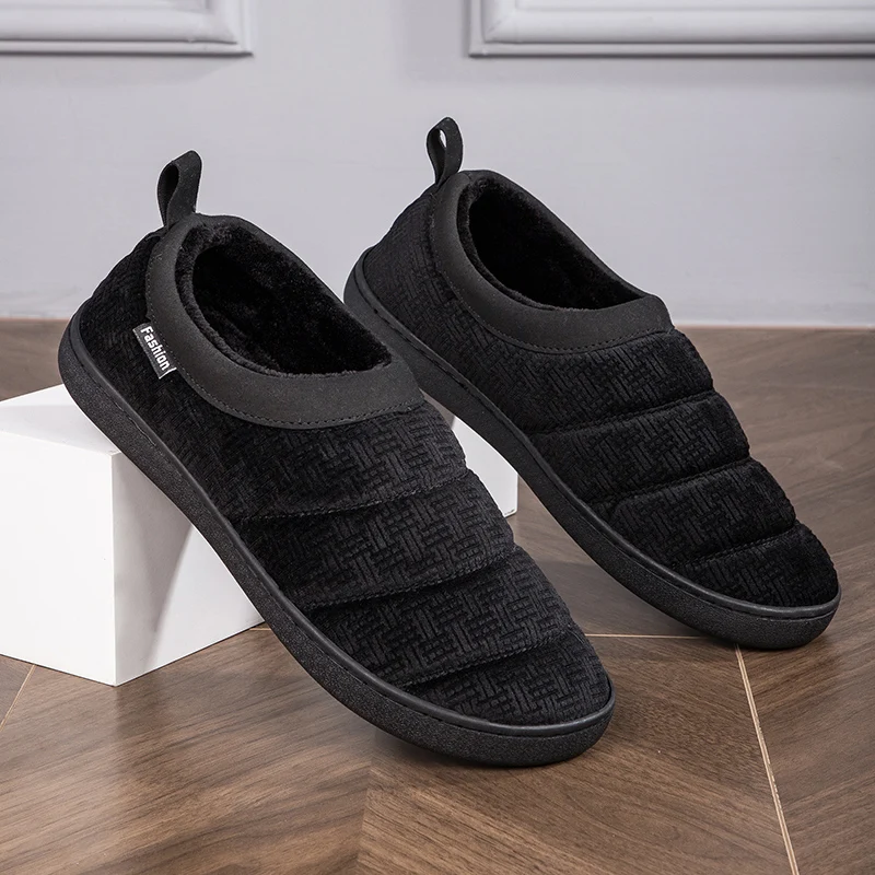 Winter Damen Herren Baumwollhausschuhe Plüschfutter Warm halten Indoor Low Top Baumwollschuhe Kältebeständig Rutschfeste Slip-on-Schuhe Größe 36-47