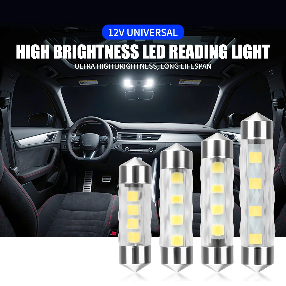 

KEVANLY 10/20 PCS C5W Canbus Diamond 8SMD Белый светодиодный светильник для чтения в салоне автомобиля 12 В 6000 К 31 мм 36 мм 39 мм 41 мм Лампа номерного знака