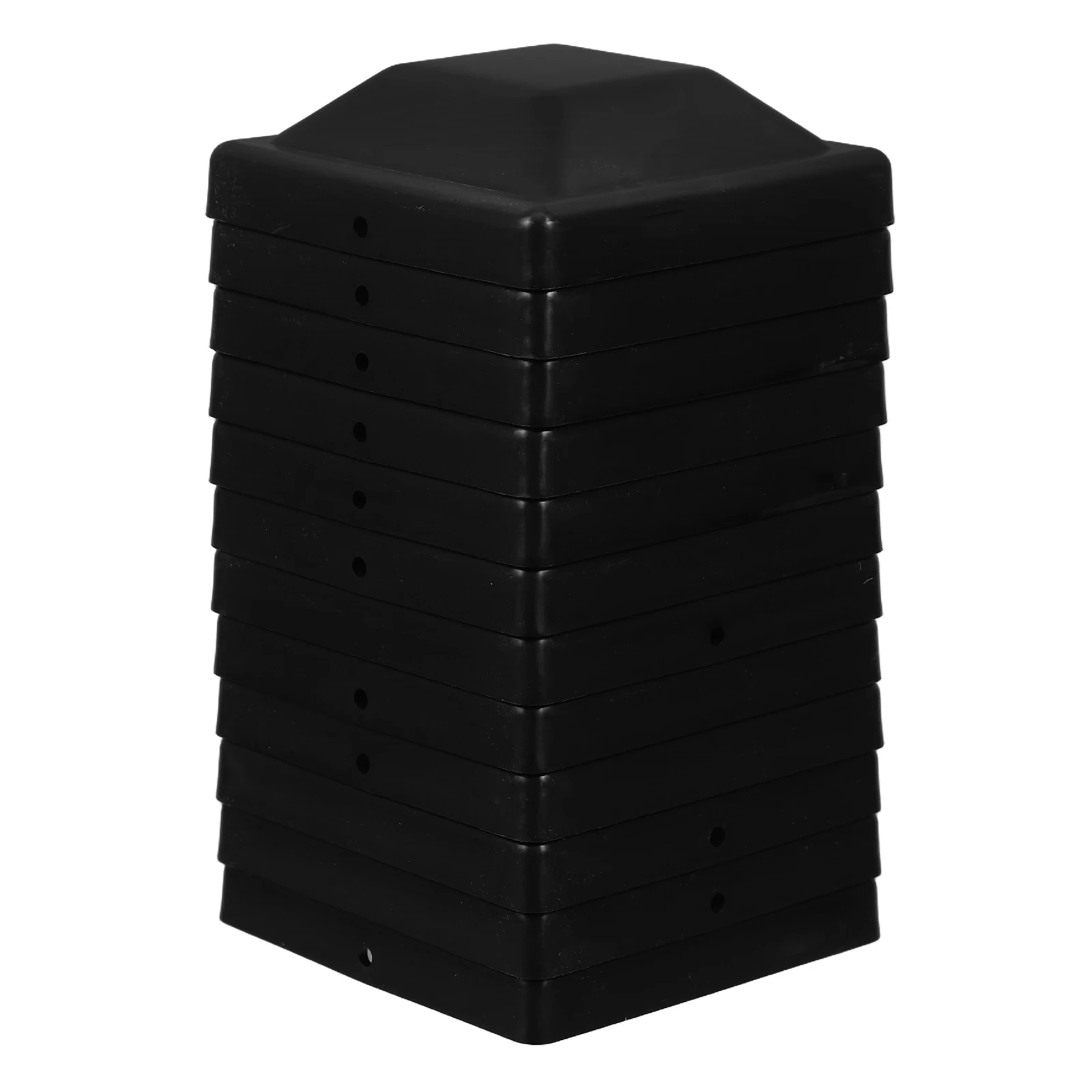12 Uds. Tapas de poste de valla cubiertas protectoras de plástico negras para exteriores para tapas de plástico de poste de cubierta de poste de valla de madera