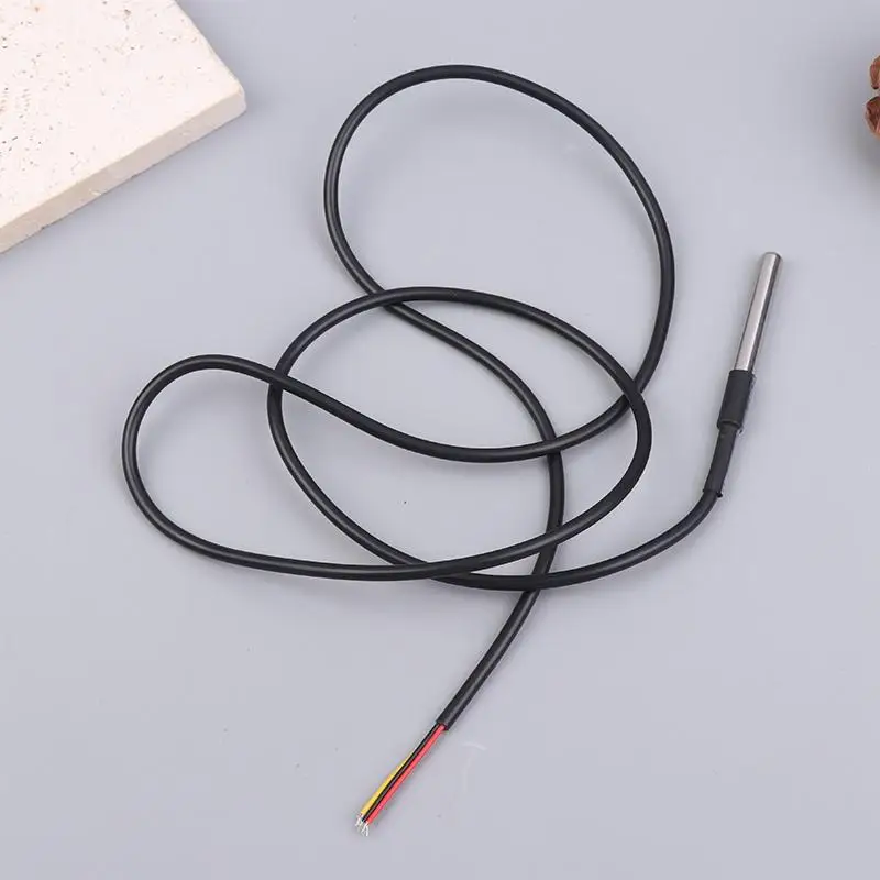 Ds18b20 à prova d'água encapsulado aço inoxidável ds18b20 18b20 sensor de temperatura cabo de sonda de temperatura comprimento 1m para ard