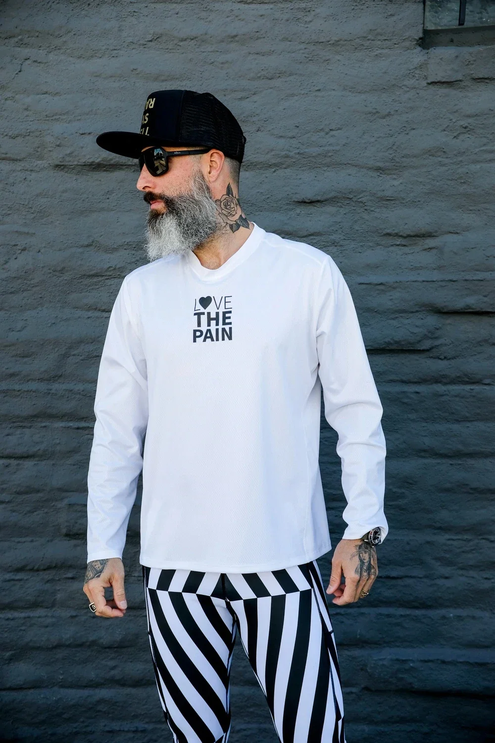 

Love The Pain Tech Runner Long Sleeve Shirts Outdoor Sports Running Quick-Drying T-shirt 100% Polyester Jersey Downhill Clothing