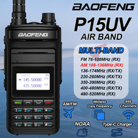 New Baofeng Walkie Talkie P15UV Air Band AM FM Type-C Long Range 999CH Wireless Copy Frequency NOAA Full Band Two Way Ham Radios