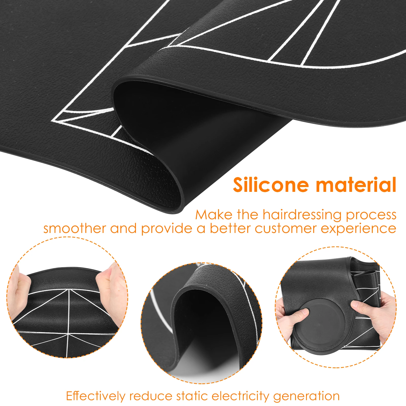 2 قطعة طوق قص الشعر سيليكون المرجح حلاقة الرقبة التفاف المحمولة الحلاق قص الشعر وسادة لصالون الحلاق للحلاق #2