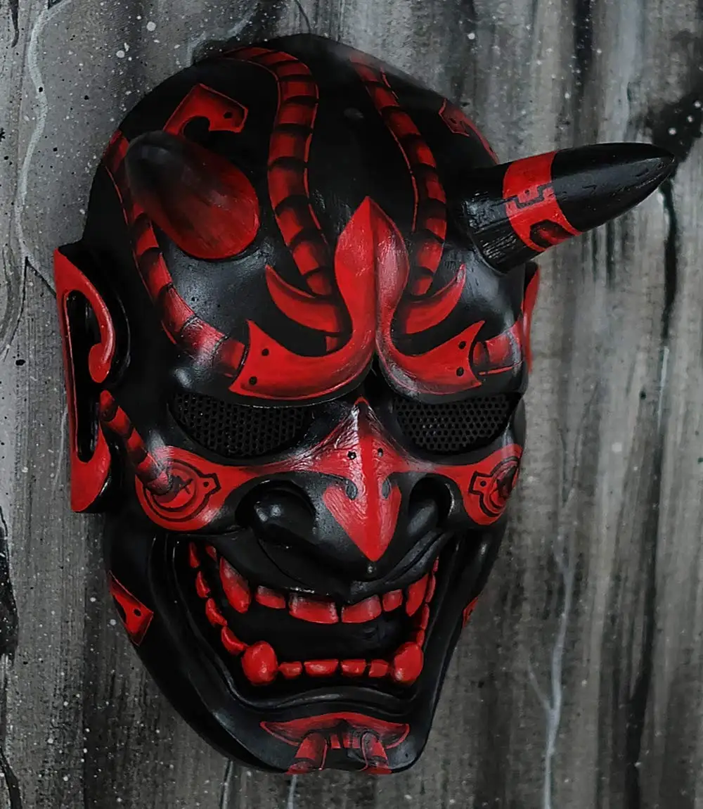 Soft Latex Material Halloween Face Masks Japanese Hannya Demon Oni Samurai Noh Kabuki Prajna Devil Mask Party Costume