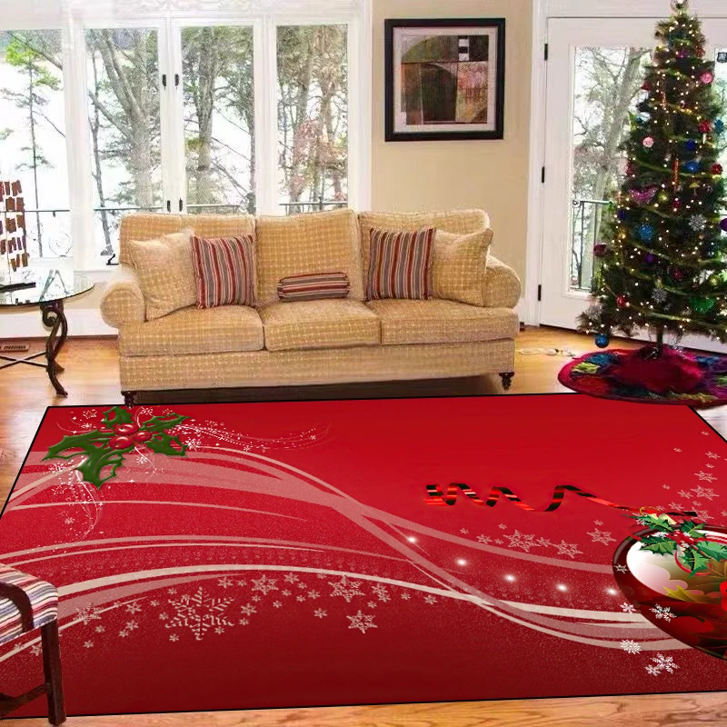 Christmas Decoration Carpets for Living Room Home Bedroom Decor Sofa Table Large Area Rugs Hallway Balcony Mats Non-slip Doormat