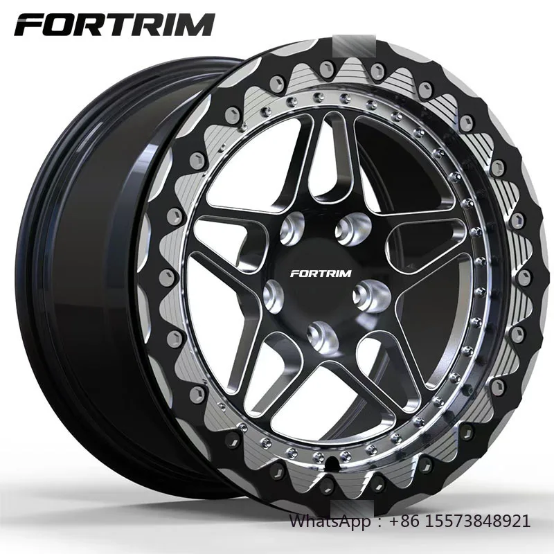 

Custom Black Alloy Drag Racing Wheels 5x120 15x10 17x11 17x10 Forged Beadlock Drag Wheels 5x114.3