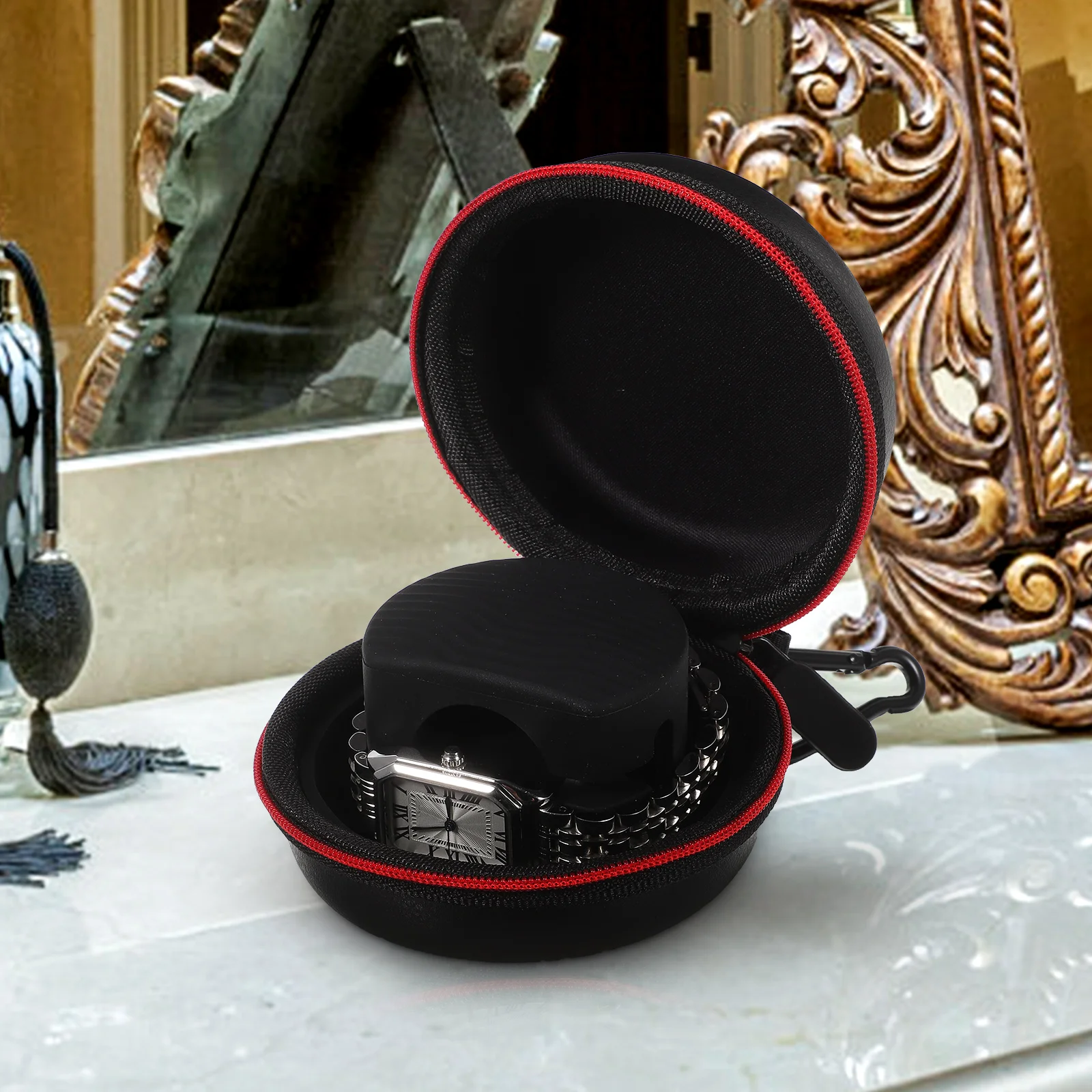 

1 pc Watch Storage Bag Mini Organizer With Zipper For Travel Jewelry Sundries Durable Portable Small Container Bag For