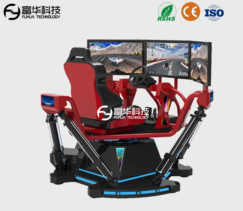 Factory hot sale sim racing 6 axis motion vr racing game machine car simulator Triple screen motion racing simulator