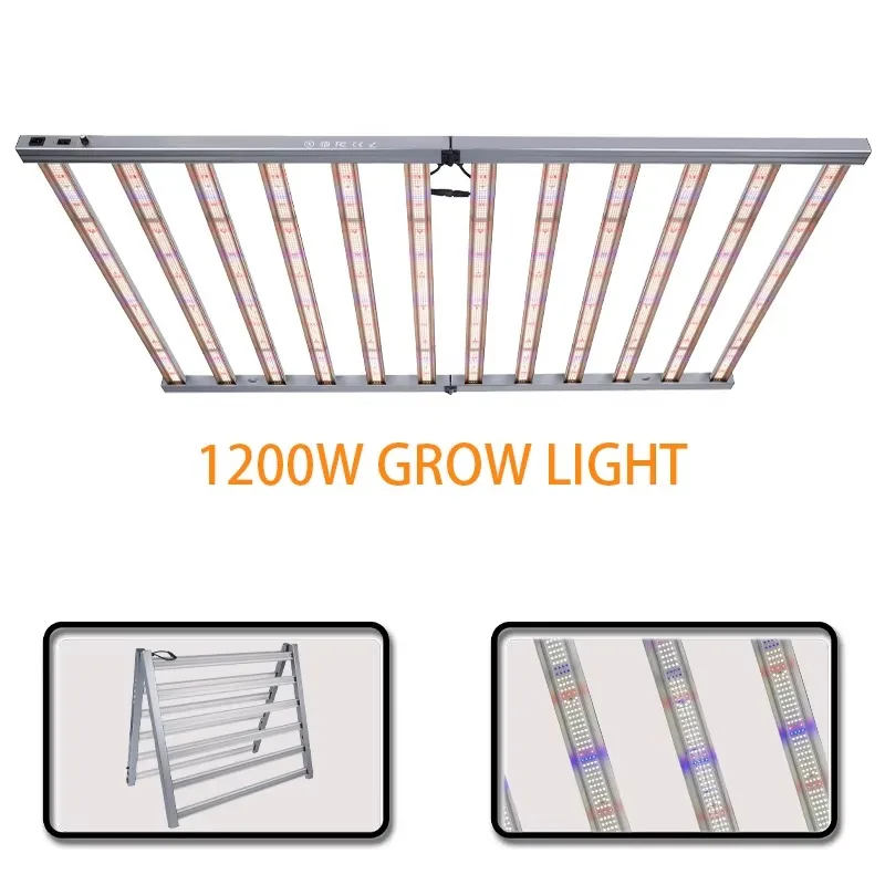 Grow Light ETL Dimmable Foldable 9 10 12 Bars 1000W 1200W Full Spectrum Hydroponic 318 Plant Led Grow Light